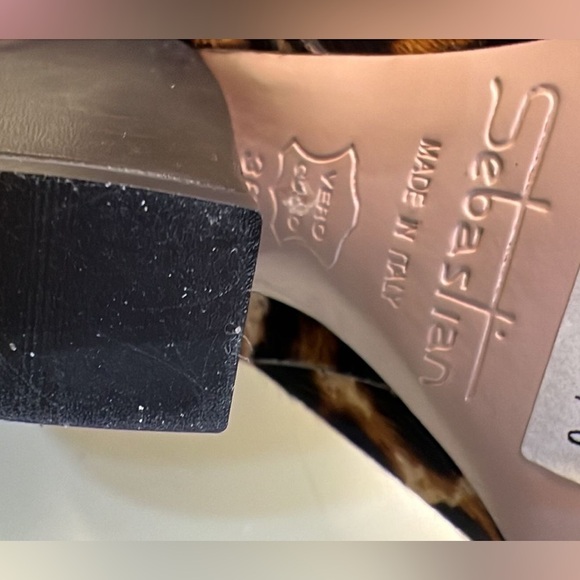 MADE IN ITALY Sebastian Milano leopard print high Heeled Boots - Picture 6 of 6